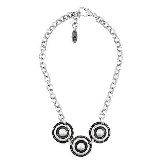 Collana girocollo in argento placcato Saturno 40cm argento