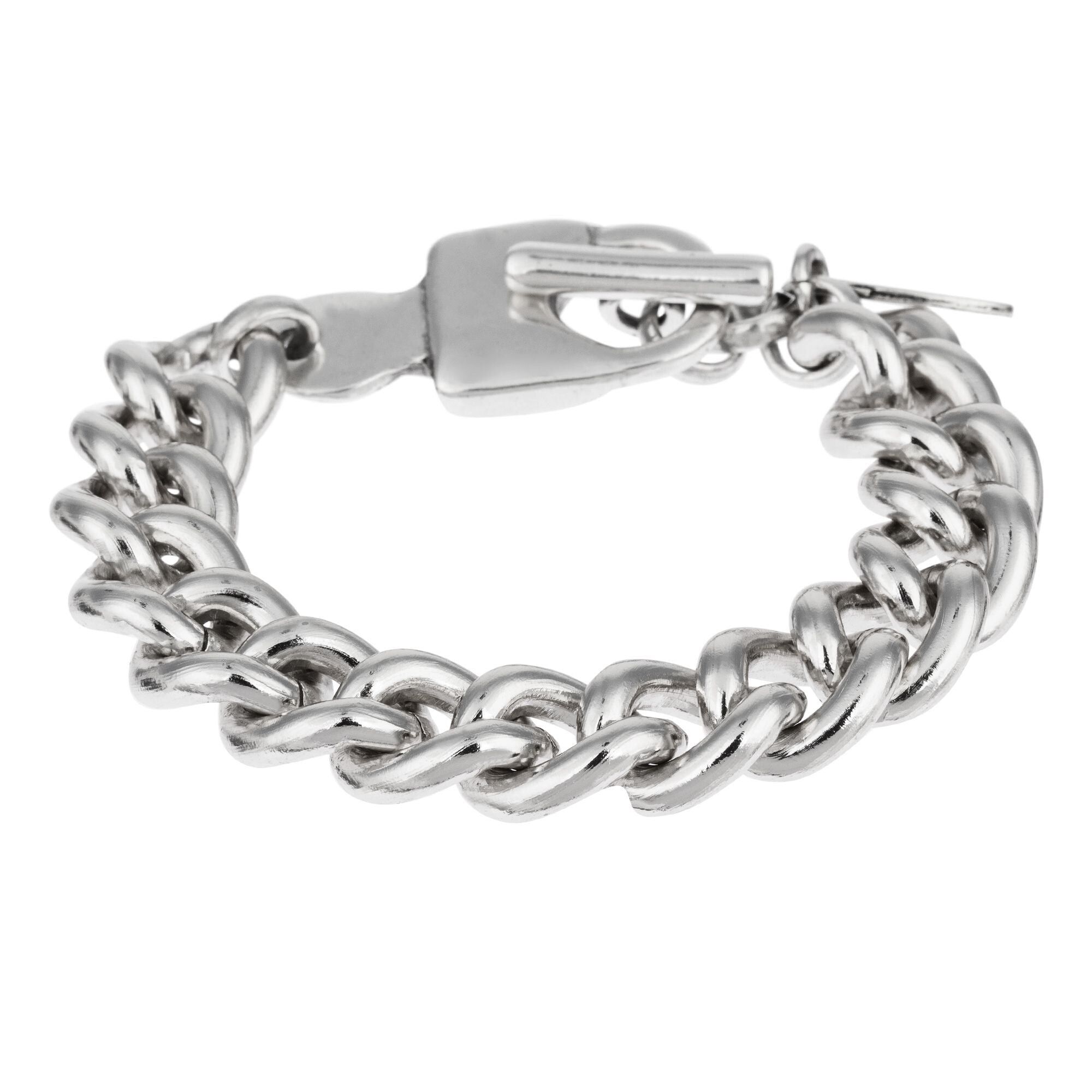 Bracciale catena in argento Chiusura lucchetto Zama