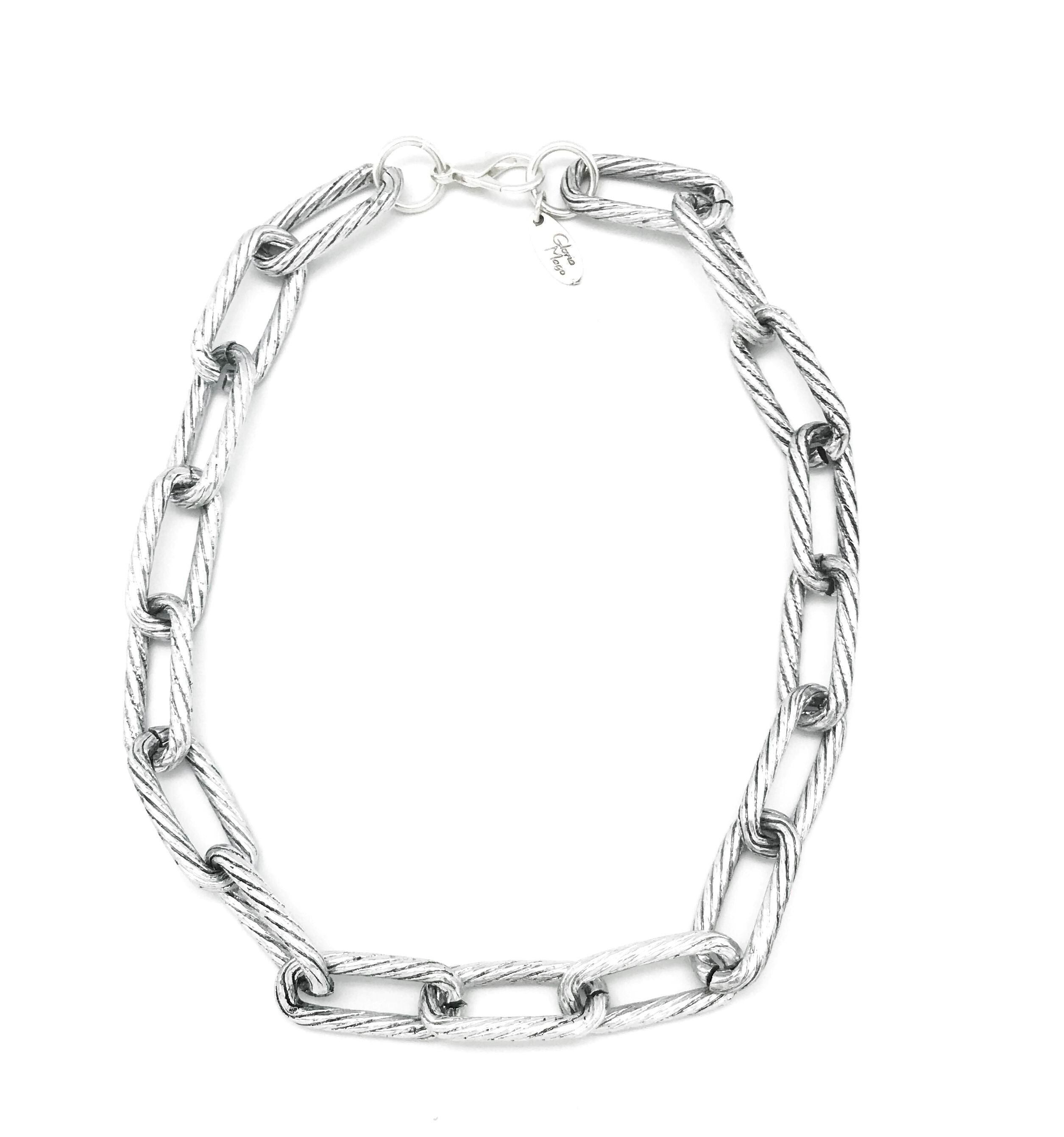 Girocollo catena argento 40cm "Rock-one"