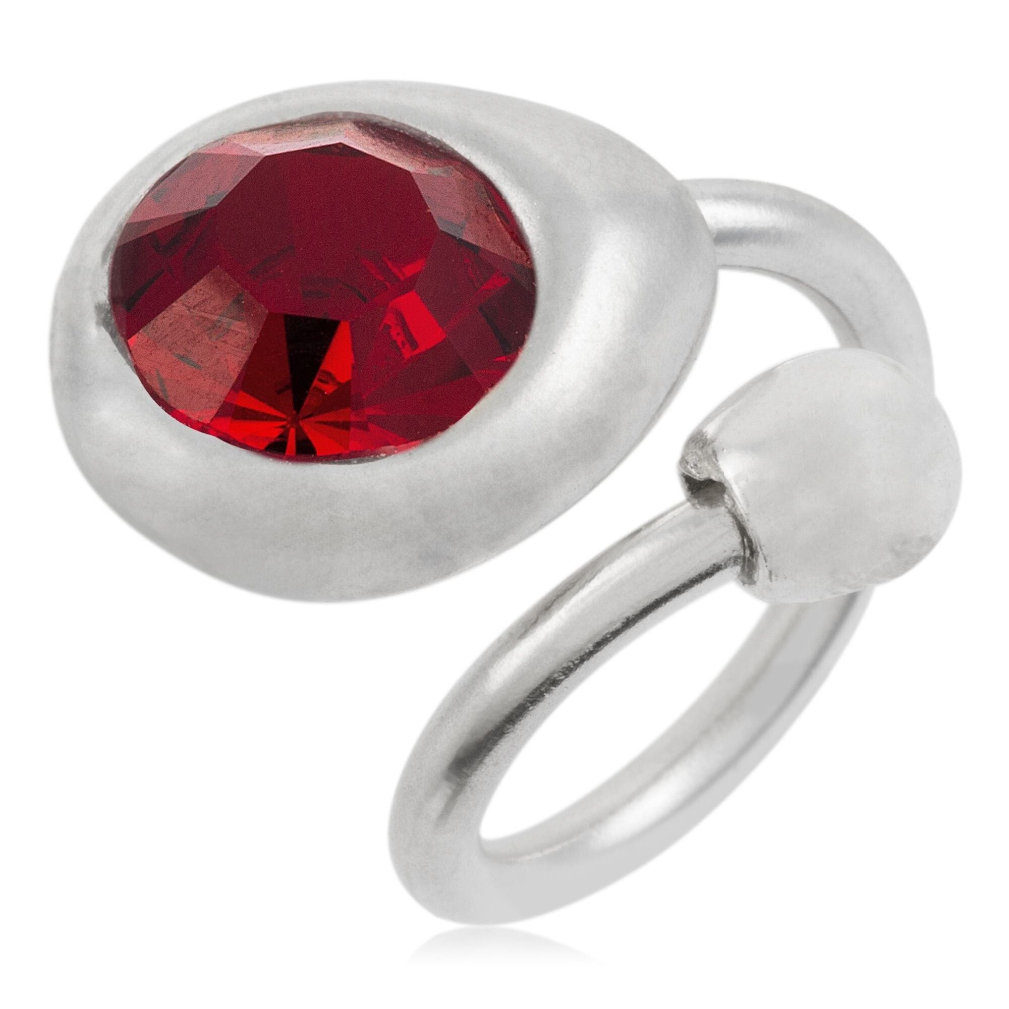 Anello-Cristallo rosso Swarovski argento 925 placcato