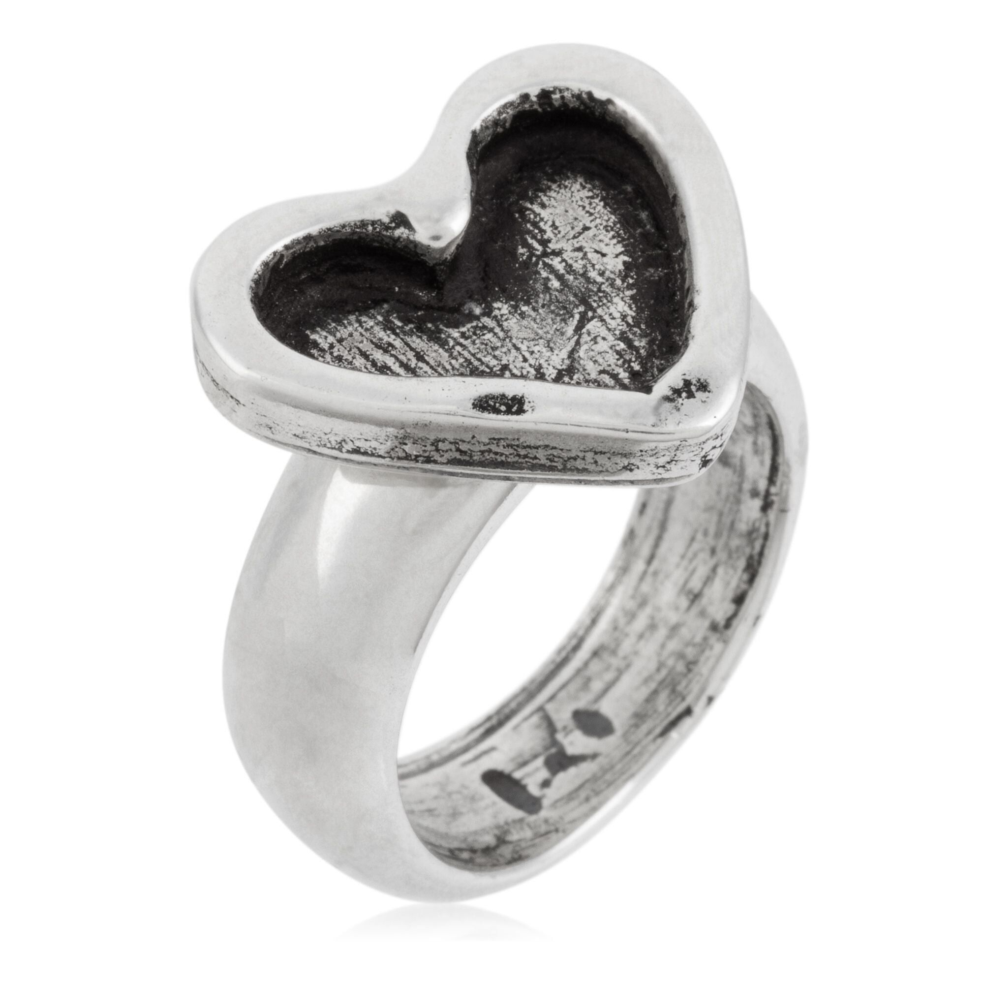 Anello in argento 925 placcato "cuore" argento