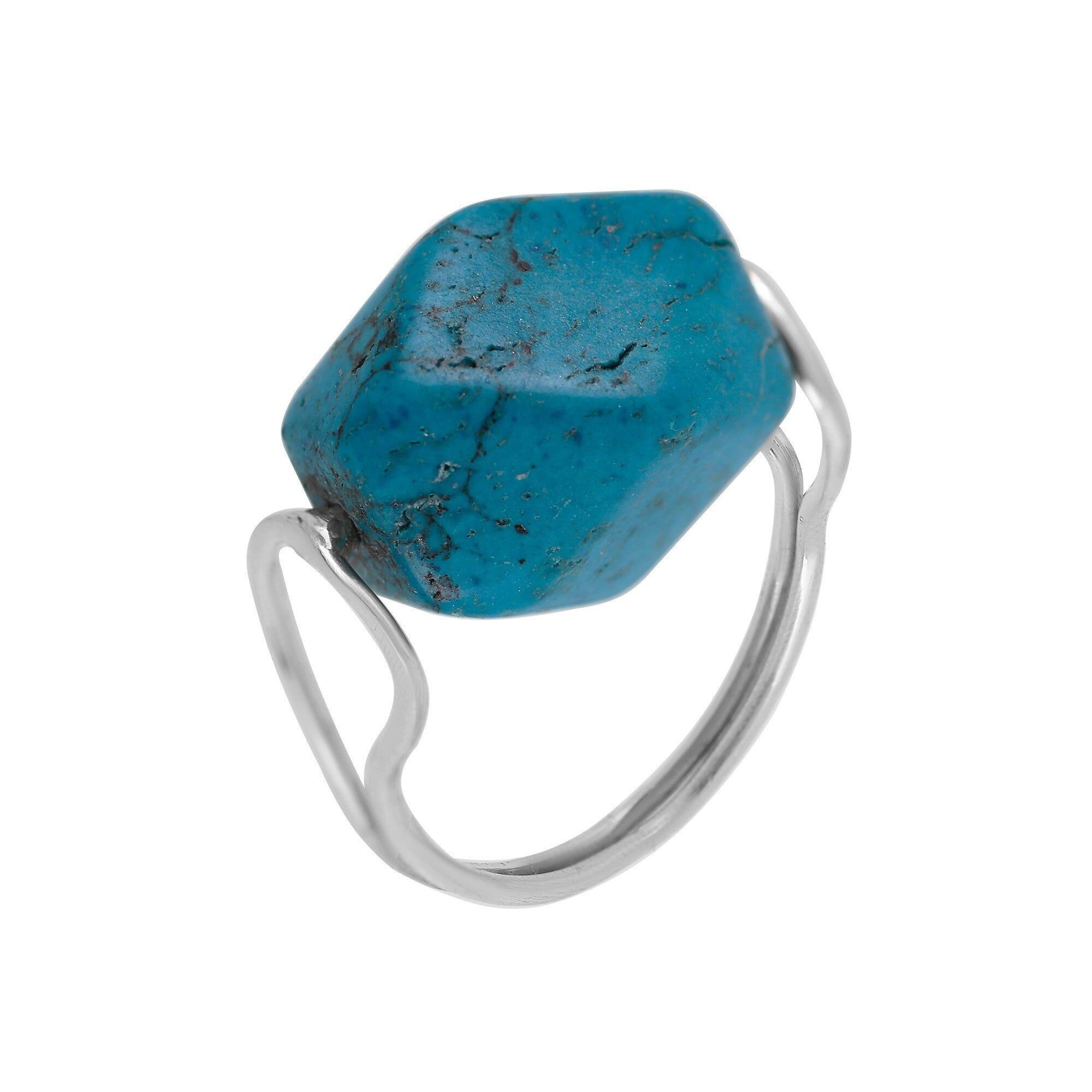 Sterlingsilberring „Fix Türkis“ Naturtürkis