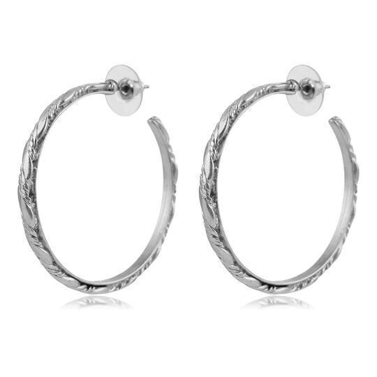 Gloria Mago silber fein geflochtene Creolen silber mit Kontrast