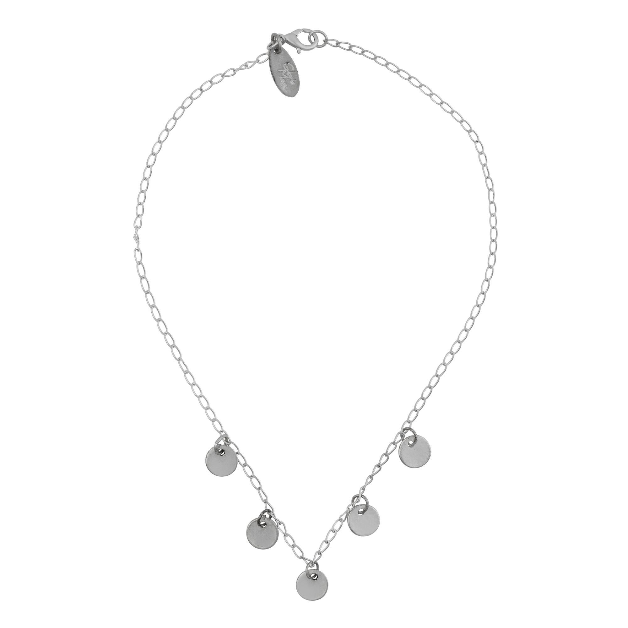 Pendenti in catena d'argento con mini medagliette argentate