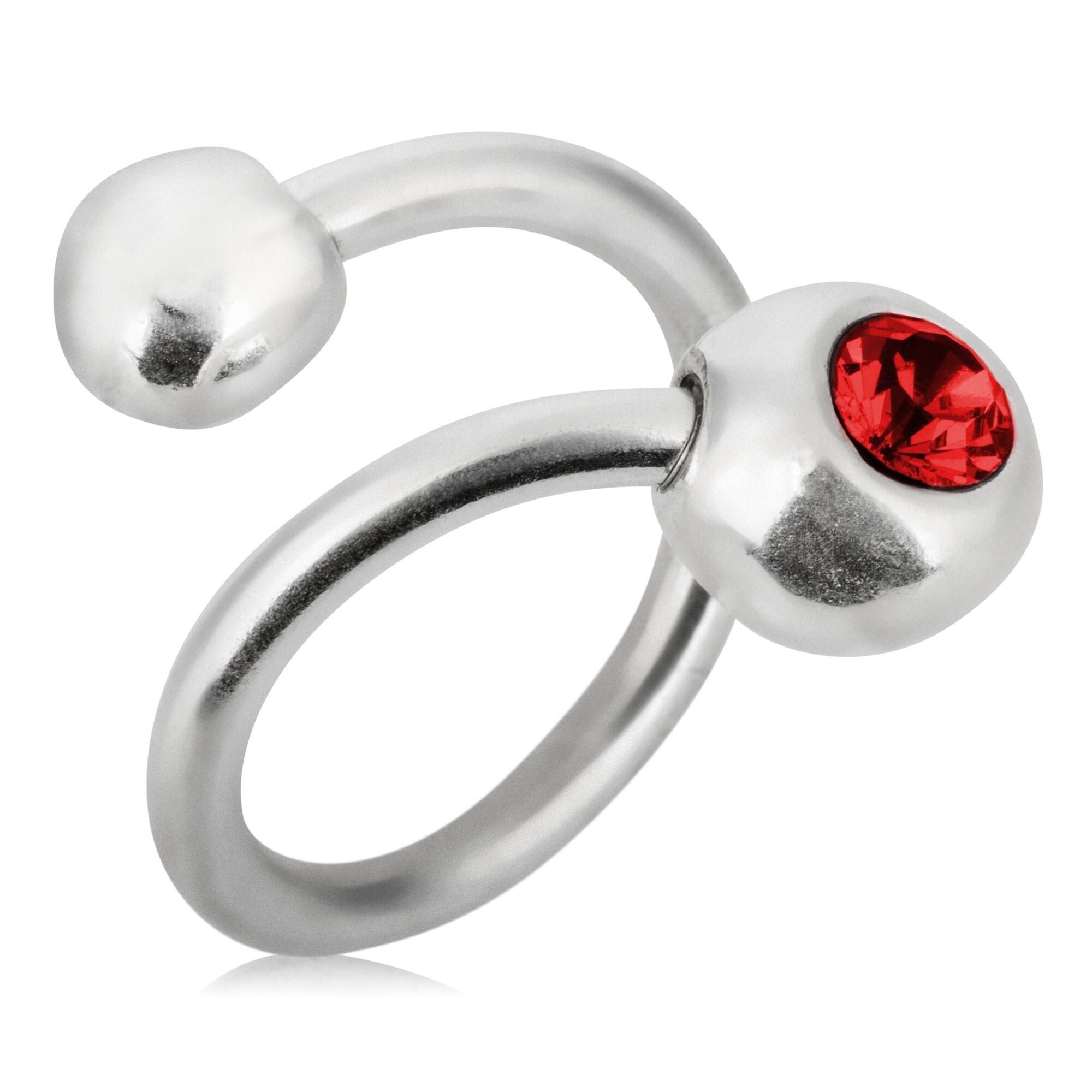 Anello-Swarovski rosso in argento placcato 925