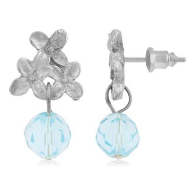 Parure collana-orecchini in argento "Bouquet blu"