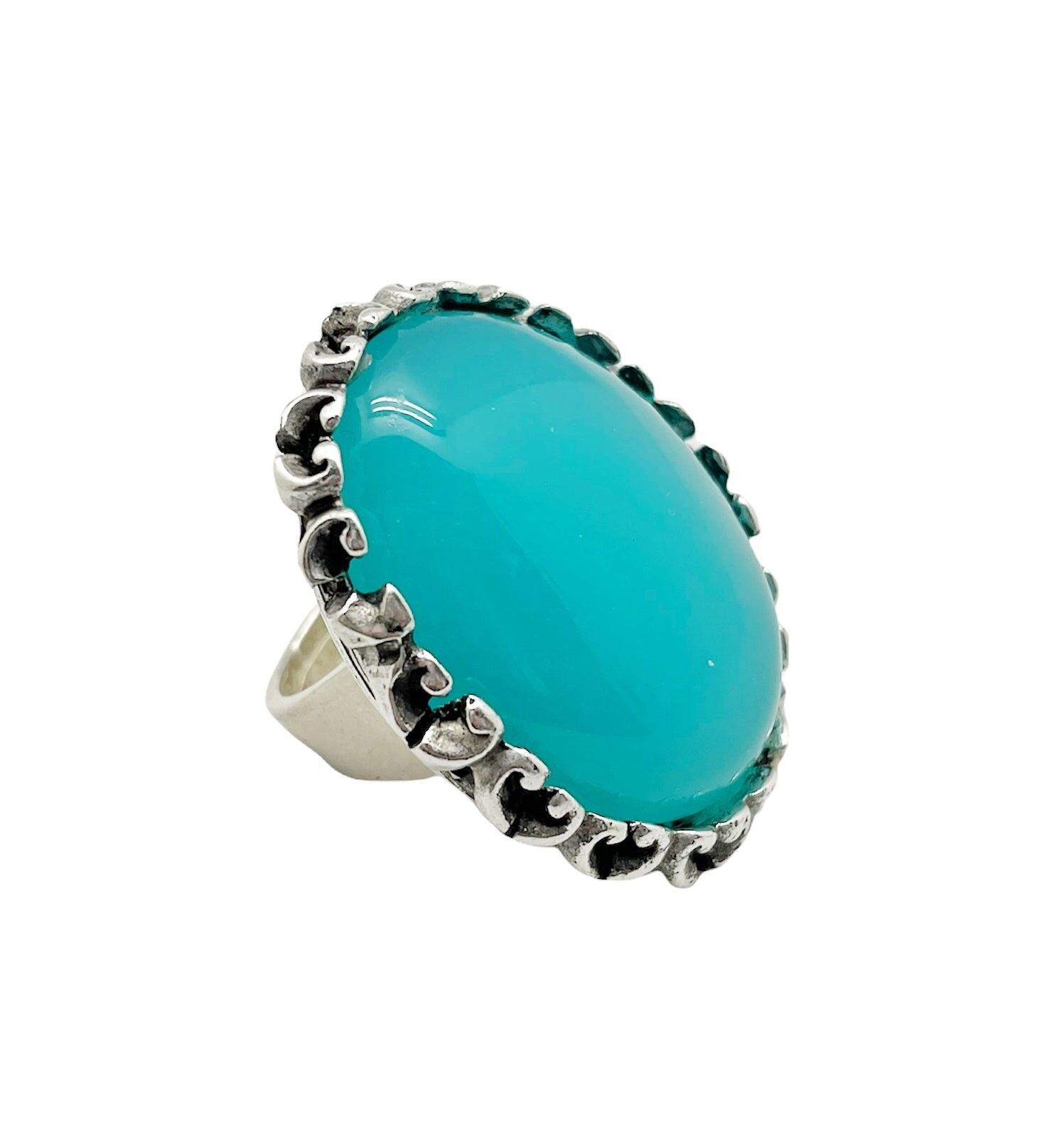 Großer Retro-Ring in Blau