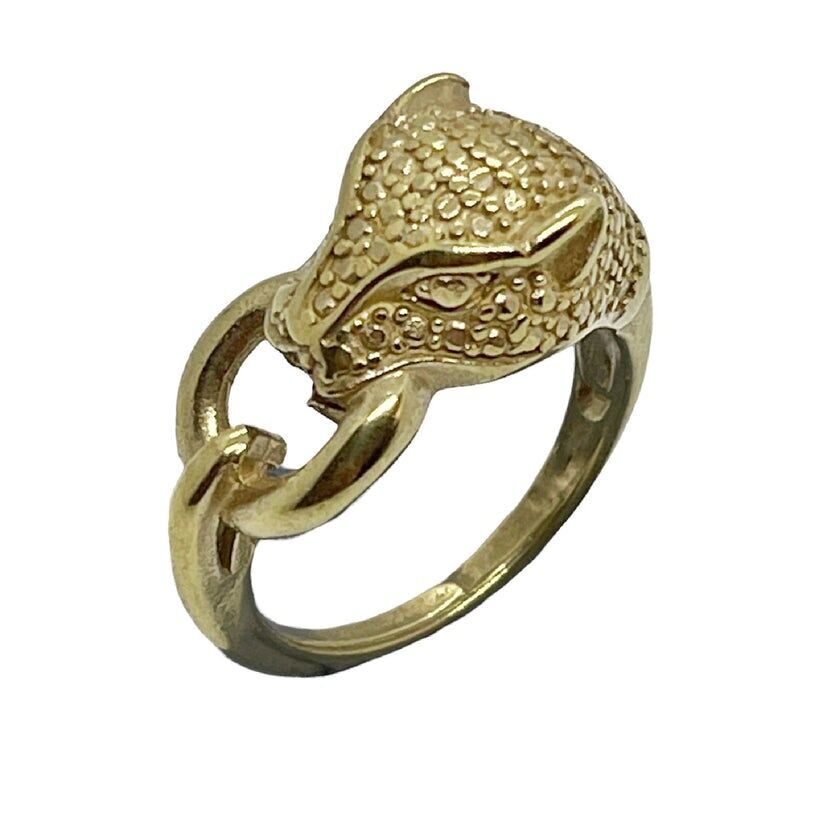 Anello leopardo in oro