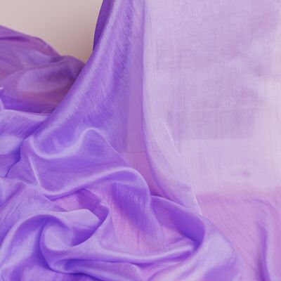 Sciarpa 100% seta di gelso – Lilla viola tinta a mano, leggera e realizzata a mano in Vietnam
