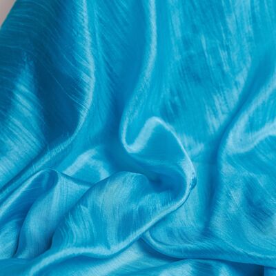 Foulard 100 % soie de mûrier – Teint à la main en bleu turquoise, léger et fabriqué à la main au Vietnam