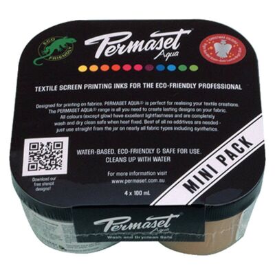 Kit d'essai Permaset Aqua®, couleurs de Noël - Encre de sérigraphie festive pour tissus - Kit de sérigraphie idéal pour le bureau à domicile, kit de démarrage, peinture textile, encre pour sérigraphie et autres encres textiles