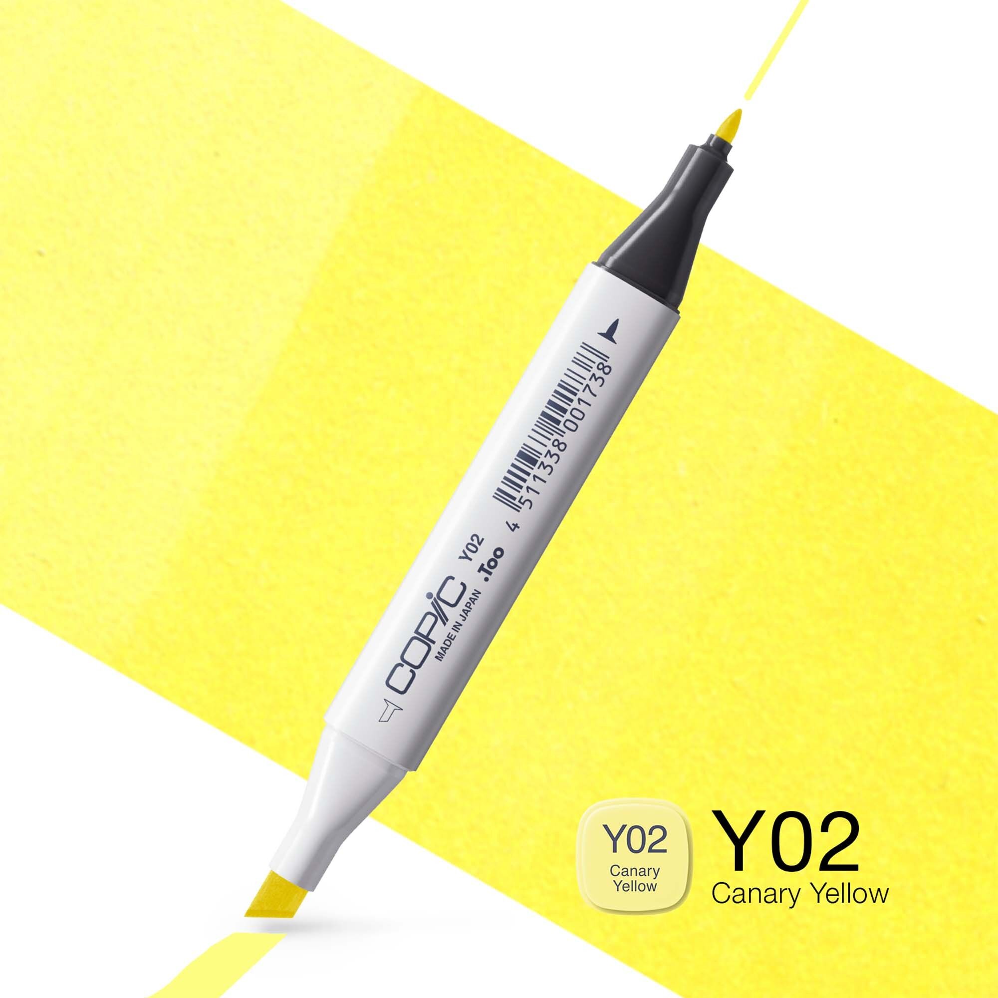 COPIC Classic Coloured Marker Pen - (Y-02) Canary Yellow, For Art & Crafts, Colouring, Graphics, Highlighter, Design, Anime, Professional & Beginners, Art Supplies & Colouring Books