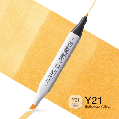 Pennarello colorato COPIC Classic - (Y-21) Giallo Buttercup, per arte e artigianato, colorazione, grafica, evidenziatore, design, anime, professionisti e principianti, articoli artistici e libri da colorare
