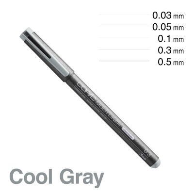 COPIC Multiliner Coloured Fineliner Pen - Cool Grey 0.5mm, For Art & Crafts, Colouring, Graphics, Highlighter, Design, Anime, Professional & Beginners, Art Supplies & Colouring Books