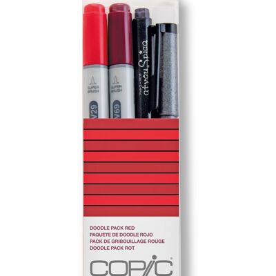 Pennarelli colorati COPIC Ciao - Confezione da 4 rossi, per arte e artigianato, colorazione, grafica, evidenziatori, design, anime, professionisti e principianti, articoli artistici e libri da colorare