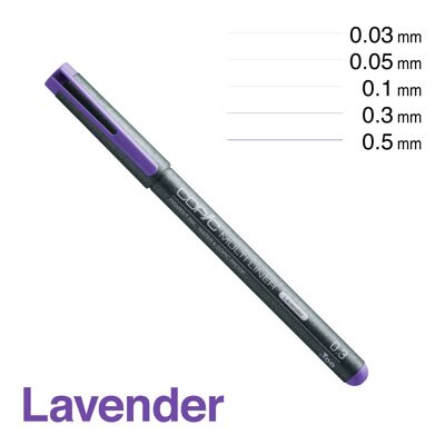 Pennarello colorato COPIC Multiliner - Lavanda 0.05mm, Per arte e artigianato, colorazione, grafica, evidenziatore, design, anime, professionisti e principianti, materiali artistici e libri da colorare
