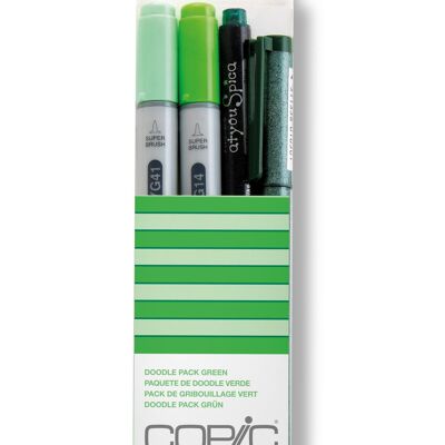 Pennarelli colorati COPIC Ciao - Confezione da 4, verde, per arte e artigianato, colorazione, grafica, evidenziatori, design, anime, professionisti e principianti, articoli artistici e libri da colorare