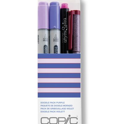 COPIC Ciao Coloured Marker Pen - Doodle Pack of 4 Purple, For Art & Crafts, Colouring, Graphics, Highlighter, Design, Anime, Professional & Beginners, Art Supplies & Colouring Books