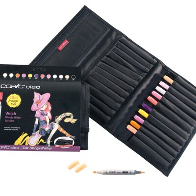 Marqueurs de couleur COPIC Ciao - Lot de 20, pour loisirs créatifs, coloriage, graphisme, surligneurs, design, dessins animés, professionnels et débutants, fournitures d'art et livres de coloriage