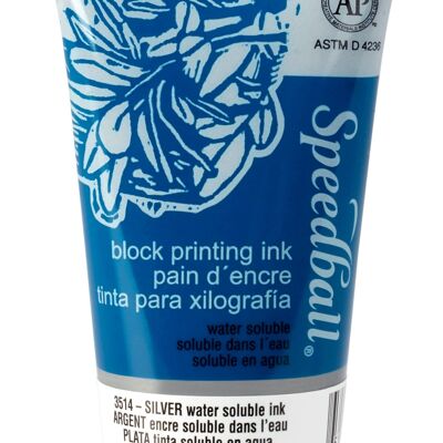 Encre bloc soluble dans l'eau Speedball, argent, 2.5 oz