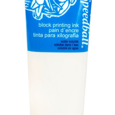 Speedball Water-Soluble Block Ink, Platinum White, 5oz