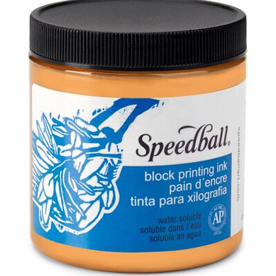 Tinta en bloque soluble en agua Speedball, cobre, 8 oz