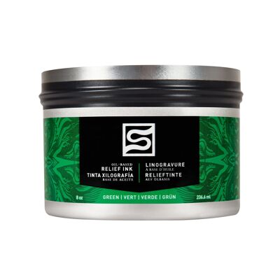 Encre Speedball Oil Relief, verte, 227 g