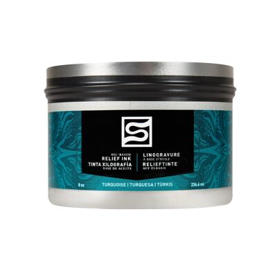 Speedball Oil Relief Ink, Turquoise, 8oz