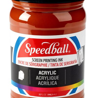 Tinta para serigrafía acrílica Speedball, marrón, 32 oz