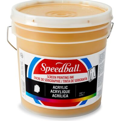 Tinta para serigrafía acrílica Speedball Gallon, dorada, 3.78 litros