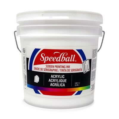 Encre de sérigraphie acrylique Speedball, blanche, gallon
