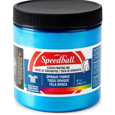 Encre de sérigraphie opaque Speedball pour tissus, topaze bleue, 227 g