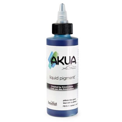 Pigmento liquido Speedball Akua, blu-verde ftalo, 4 oz