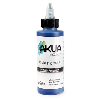 Pigmento líquido Speedball Akua, azul ultramar, 4 oz