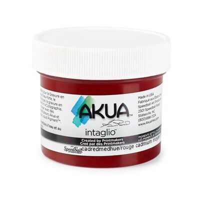 Tinta de impresión calcográfica Speedball a base de agua, tono rojo cadmio medio, 2 oz