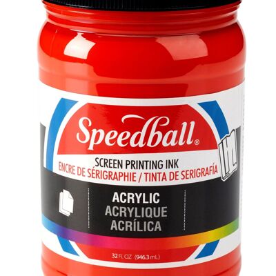 Tinta para serigrafía acrílica Speedball, rojo fuego, 32 oz