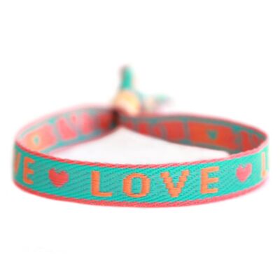 Bracelet tissé amour vert orange