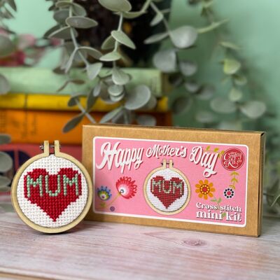Kit de punto de cruz mini Matchbox "Feliz Día de la Madre" (corazón)