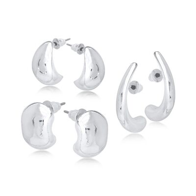 3103 HORTENSE ENVOI DE 3 PAIRES DE BOUCLES D'OREILLES DE FORME ORGANIQUE