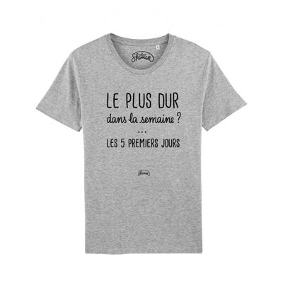 LA SEMAINE - Graues meliertes T-Shirt