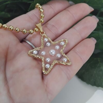 Collier étoile avec perles