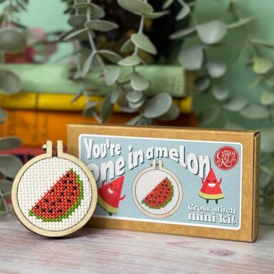 'You're one in a melon' Mini Matchbox Cross Stitch Kit