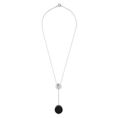 925 sterling silver and crystal Black Pendulum choker