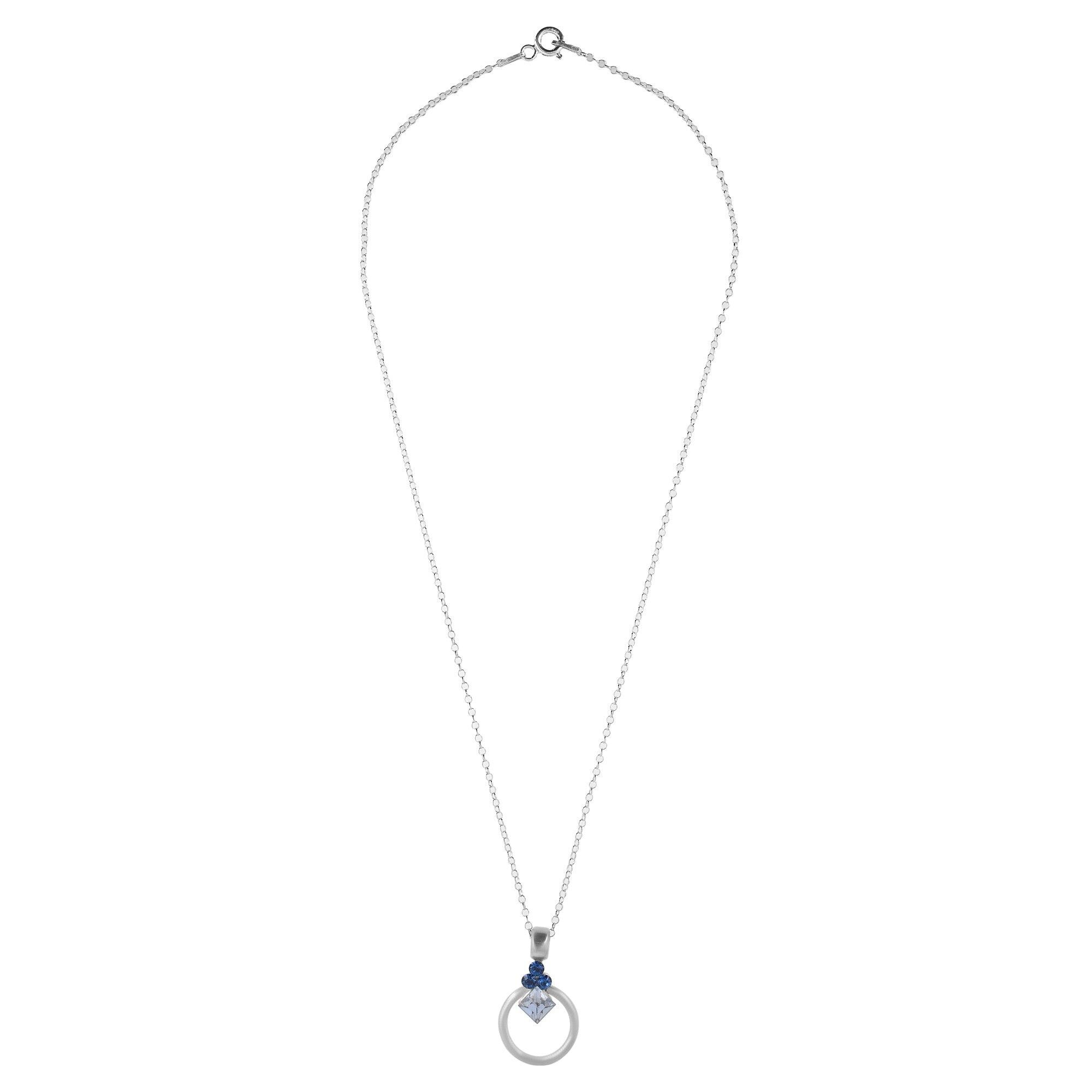 Girocollo in argento sterling Swarovski blu clow