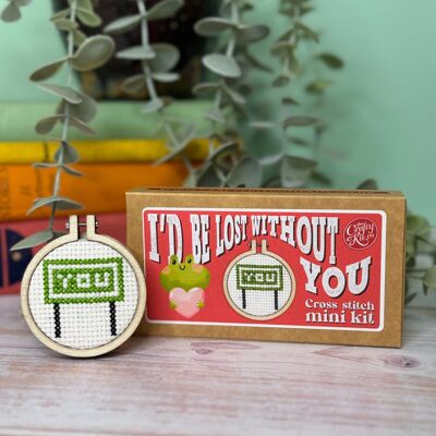 'I'd be lost without you' Mini Matchbox Cross Stitch Kit