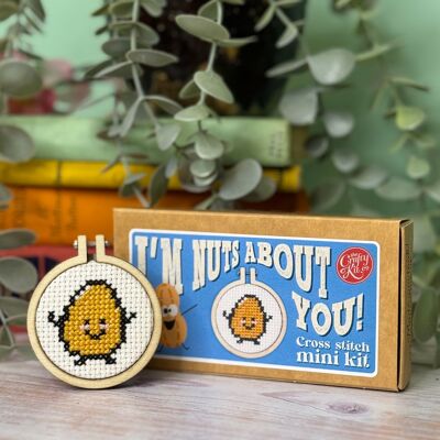'I'm nuts about you!' Mini Matchbox Cross Stitch Kit