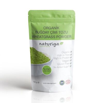 Poudre d'herbe de blé biologique Naturiga (100 gr)