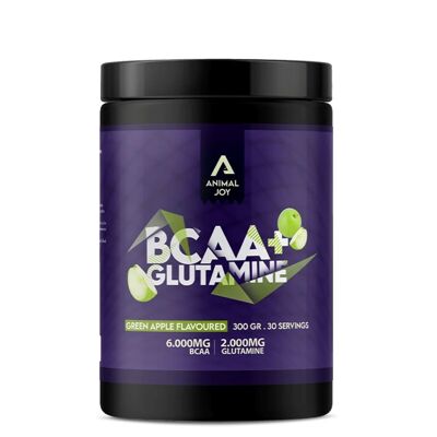 Animal Joy Bcaa + Glutammina 6000 Mg Gusto Mela Verde 300 Gr / 30 Porzioni