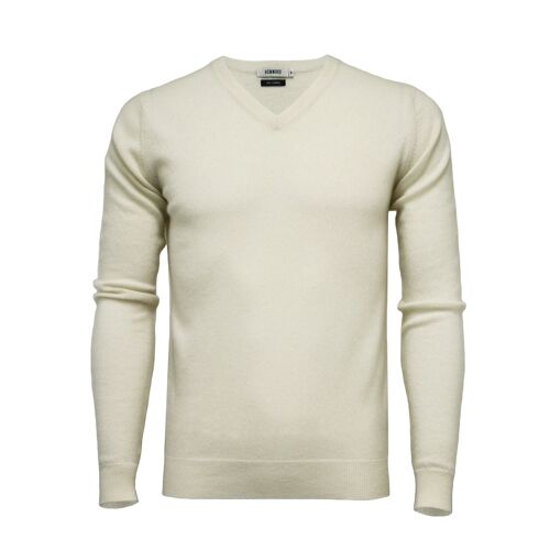 V Neck Cashmere Woolwhite