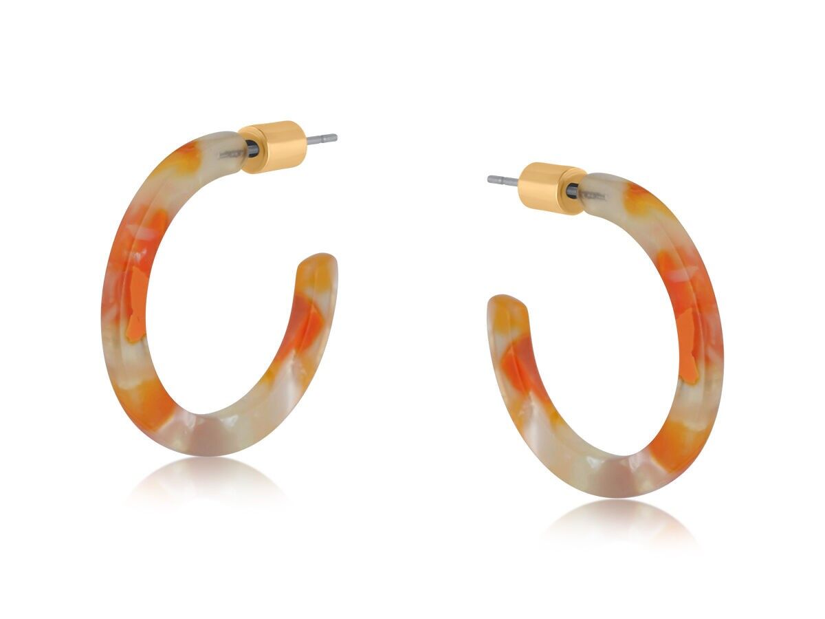 3057 BOUCLES D'OREILLES CRÉOLES FINES EN RÉSINE EMMA